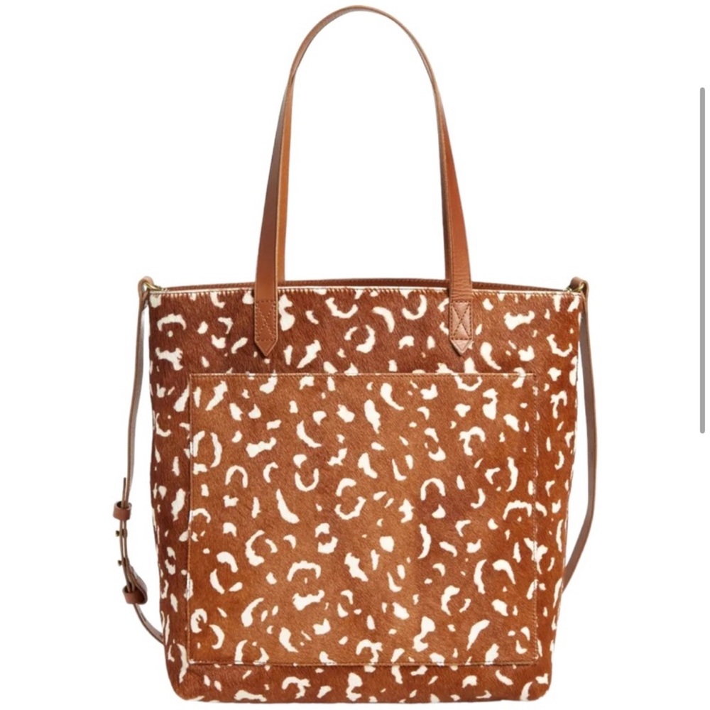 Madewell Brown and White Tote Bag